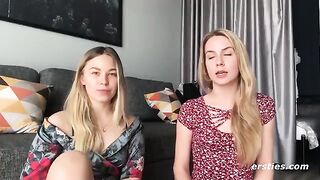 Sexy amateur babes show their skills in an intense, natural lesbian sex session