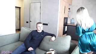 A girl's mom is giving a sex lesson to her boyfriend