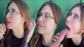 A cute 18-year-old girl gets fucked by her stepbrother in a steamy public encounter