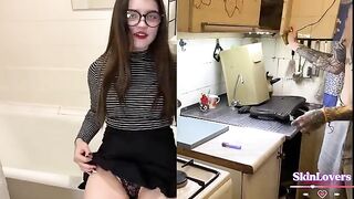 A student girl received a hard cock after a bad mark, mood lifted