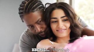 A wet pussy brunette lets the boxing instructor fill her with cum