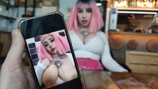 A dirty whore is hungry and fucks with the waiter in the restaurant toilet