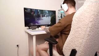 Decided to distract him with a blowjob and an anal surprise, it was successful