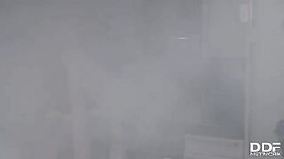 Hot Fire Fighters fuck busty slut Monika Fox in an intense orgy scene