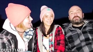 A hot polyamorous threesome in POV by the wood, inspired by Adult Time’s signature style