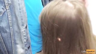 Public blowjob in the changing room of a shop risks getting caught