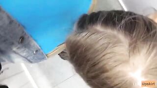 Public blowjob in the changing room of a shop risks getting caught