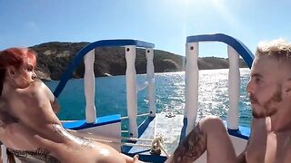 Public boat sex with gorgeous redhead and her BF - HaveAGoodTrip