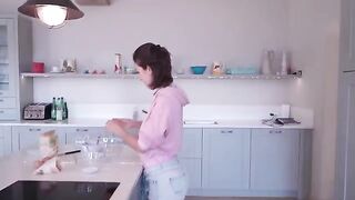 I’m cooking and stripping at a friend’s house. It’s totally normal, right?
