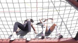 Exercise routine with my friend Carla Morelli, a passionate Latina from Medellin