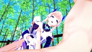 Kokomi fucks like a slut and gets her face covered with cum in this hot Genshin Impact scene