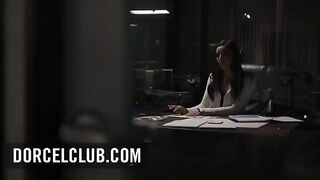 The boss invited his secretary for extra work in an office setting