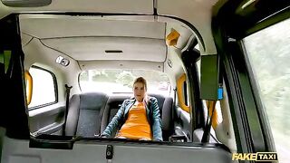 A fake taxi driver gets lucky with a horny passenger, the redhead Kiara Love