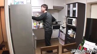 Skinny Japanese girl Amina Kiuchi gets her pussy filled with cum