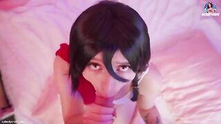 Mikasa Ackerman gets her pussy full of cum in Attack on Titan cosplay