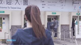 Real couple making love on cam while traveling to Taipei