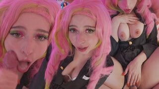 Mitsuri Kanroji gets her pussy and mouth filled with cock