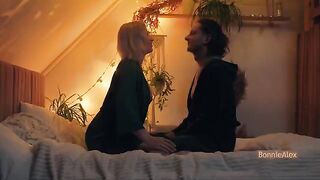 The couple has real, sensual sex while making love at home