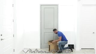 Mature Brandi Love seduces the moving man with her big tits