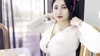 A girl with big boobs is trying to pass math by fucking the teacher