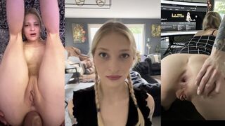 Young girl takes a huge cock in her tight ass hole
