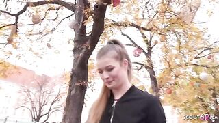 Pickup for casting with German teen Olivia Sparkle and her slim body in rough session