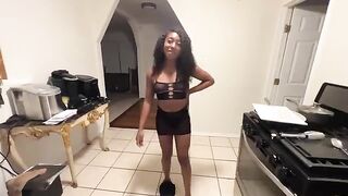 A stepdaughter got fucked in anal by her stepfather when she wanted to go out