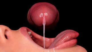 ASMR cock sucking with intense blowjob action