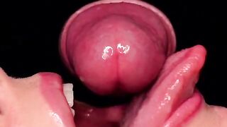 ASMR cock sucking with intense blowjob action