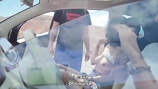 The guy made a jerk off public and the girl followed him
