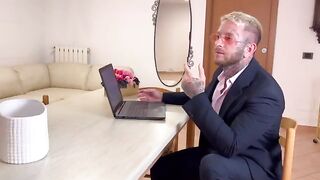 An office worker gets his dick squirted by the secretary in this explicit video