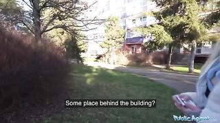 Public Agent: German blonde babe gets banged in public for cash