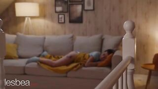 Andrea and Kaira enjoy passionate lesbian intimacy with a vibrator in a sensual scene