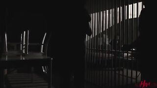 Two women are having passionate lesbian sex in a prison setting