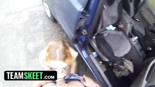 A cute young girl, Lucy Tyler, got fucked outdoors for money