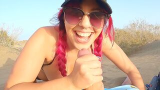 A girl is flashing her body on the beach, while her Italian husband is shooting