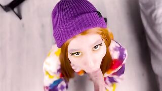 The red hair cutie presented her ass after giving a blowjob in an intense 4K scene