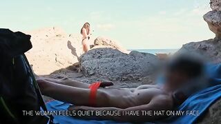 Beach handjob sex with a slutty girl who can't resist cumming