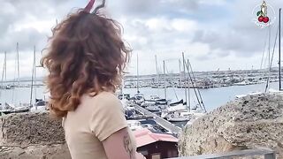 Redhead Cherry Candle passionately fucked on the boat by the sea