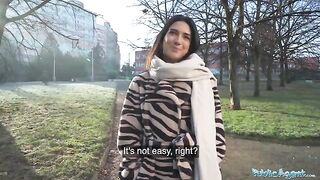 A beautiful European girl, a biology student, meets a stranger and gets intimate