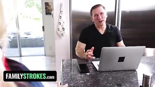 Step daddy fucks petite stepdaughter Chloe Rose every day