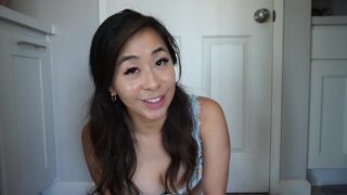 Summer-themed panties try-on session with a hint of self-pleasure encouragement