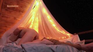 A couple enjoys romantic sex with long foreplay outdoors