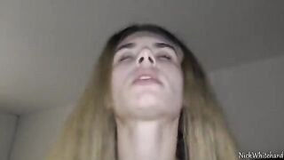 Young girl with pink lips, 18 yo, shakes ass on my dick