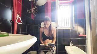 My tattooed friend jerked me off in the bathroom