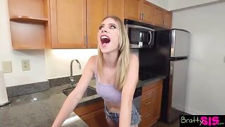 You should keep quiet and let me do the blowjob, Anya Olsen tells Stepbro - Brattysis