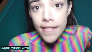 The cute brunette Harmony Wonder gets her pussy pounded hard