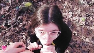 Best blowjob moments with nerdy girl in glasses