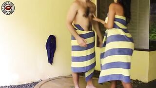 The hot couple has amazing sex straight in the bathtub