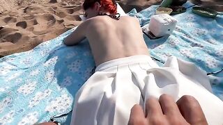 A couple enjoys sex on the beach, with kebabs and raw passion